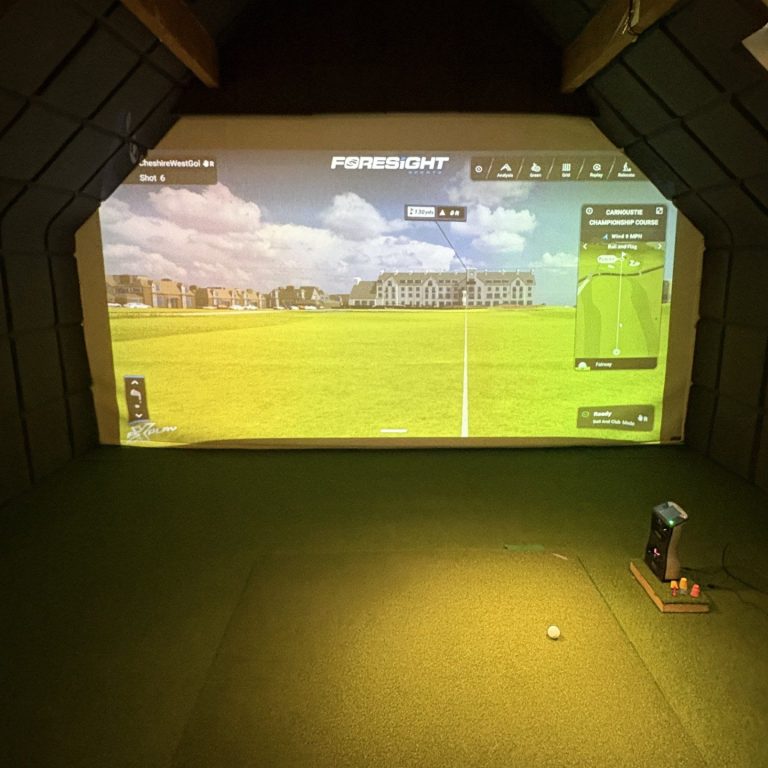 Cheshire West Golf Academy fsx play playing indoor golf Golf simulator setup indoor playing golf at Cheshire West Golf Academy